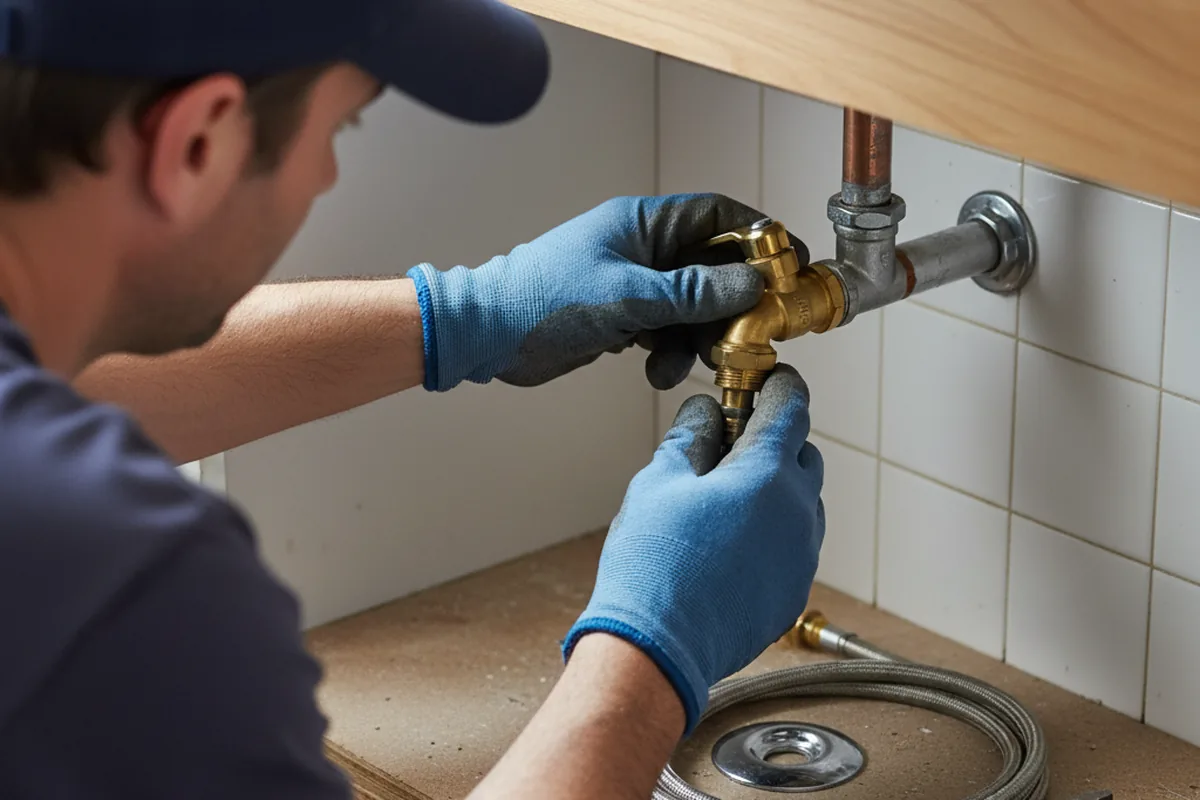 Shutoff valve and fitting work during Emergency Plumbing in Westville